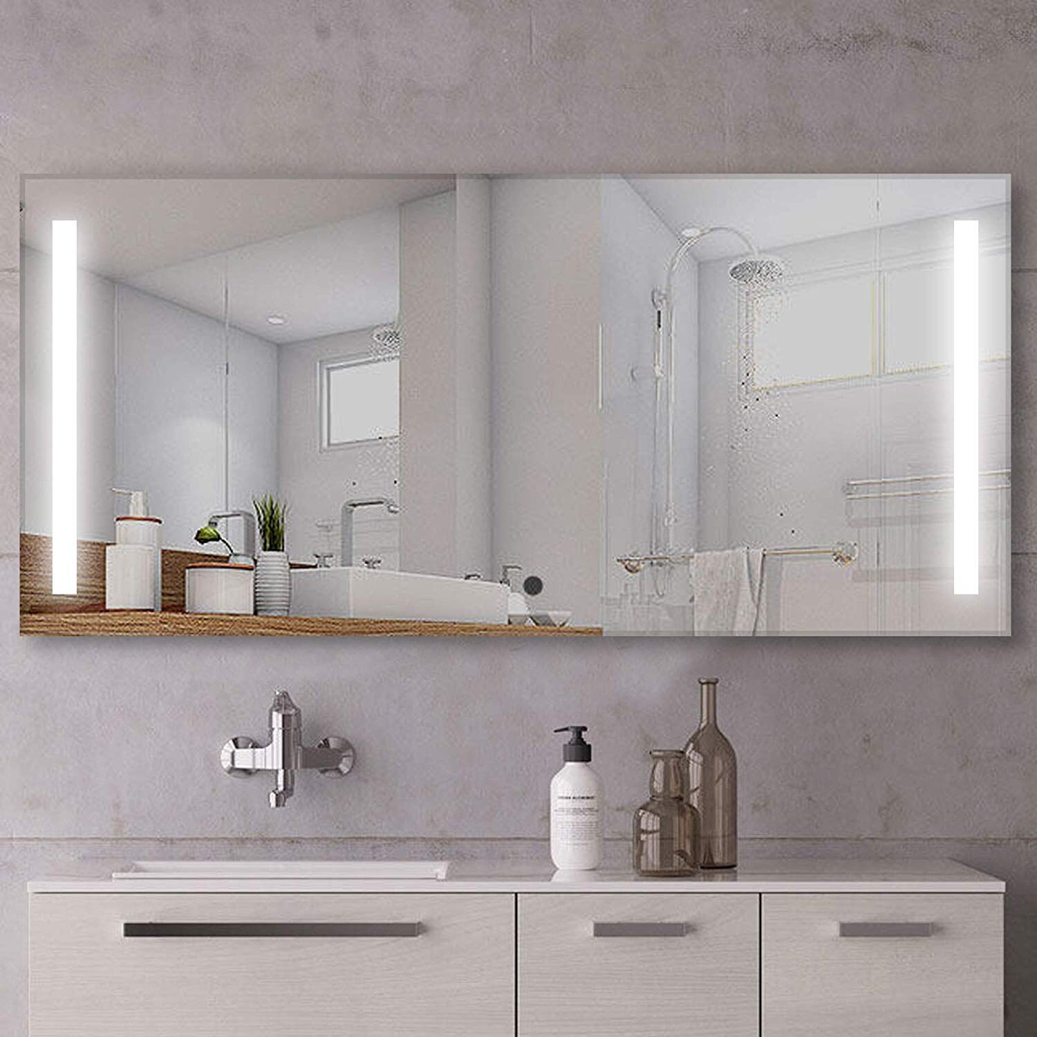Vanity Wall Mirrors For Bathroom 39 X 27 Vanity White Framed Bathroom
